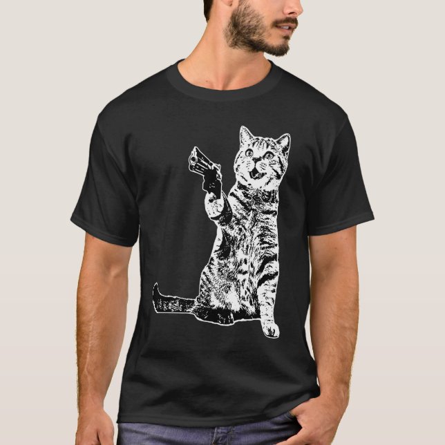 Camiseta Gun Kitty Funny Cat 1 (Anverso)