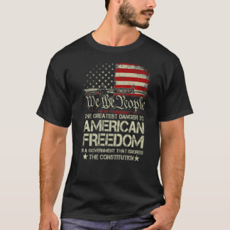 Camiseta Gun USA Flag American Freedom Funny Government Wom