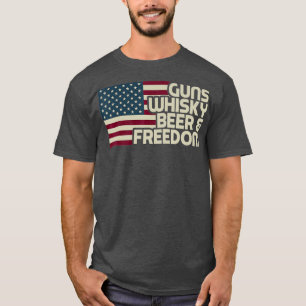 Camiseta Gun Whisky Beer Libertad Bandera Estadounidense Gr