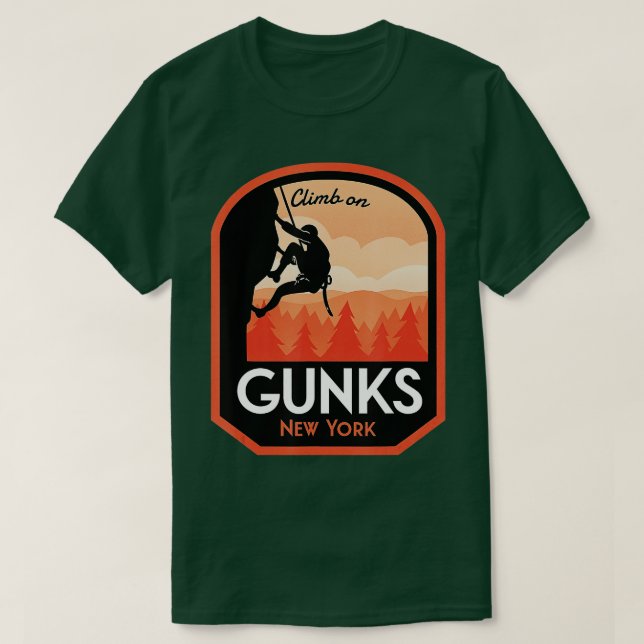 Camiseta Gunks Rock Climbing de Nueva York (Diseño del anverso)