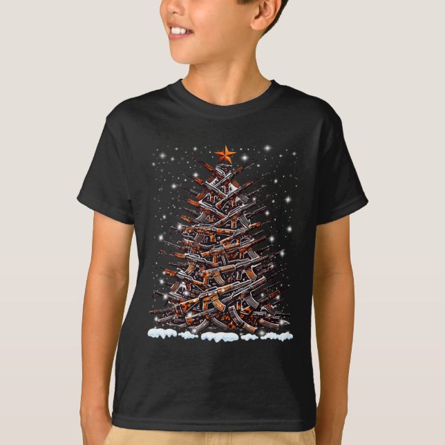 Camiseta Guns Christmas Tree Funny Men Xmas 2024 For Gun Lo (Anverso)