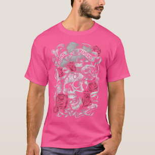 Camiseta Guns N' Rosas Funcionario Flourill Skull Rosa