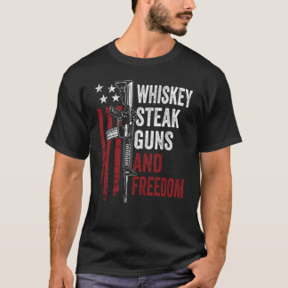 Camiseta Guns Whiskey Beer Y Freedom Drinking USA Gun O