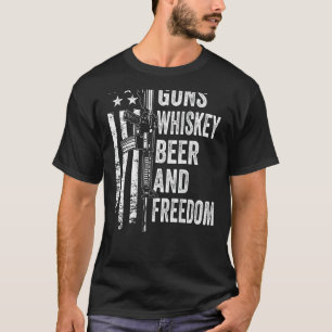 Camiseta Guns Whisky Beer Freedom 4 de julio Bandera de beb