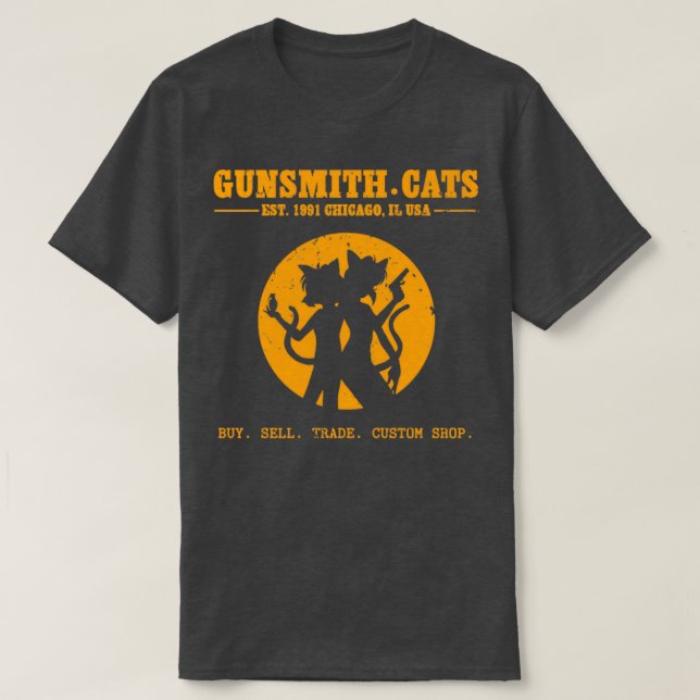 Camiseta Gunsmith Cats Shop naranja (Diseño del anverso)