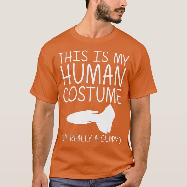 Camiseta Guppy Easy Halloween Costueve humano Pescado arcoi (Anverso)