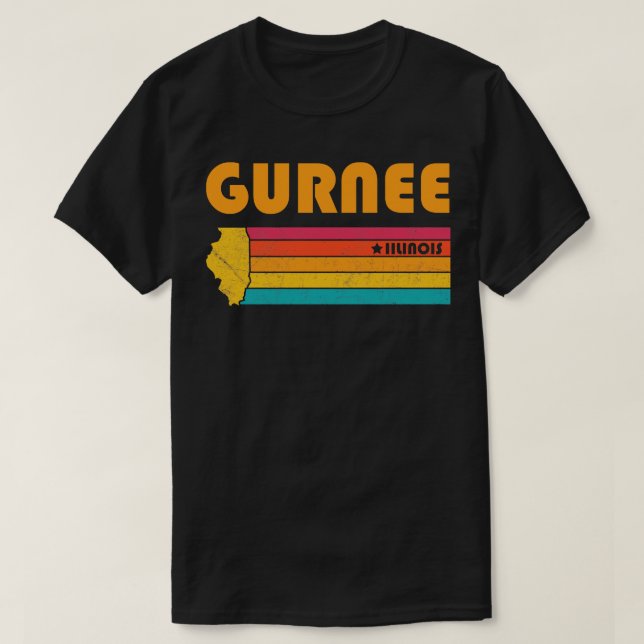 Camiseta Gurnee Illinois Vintage Distresress Souvenir (Diseño del anverso)