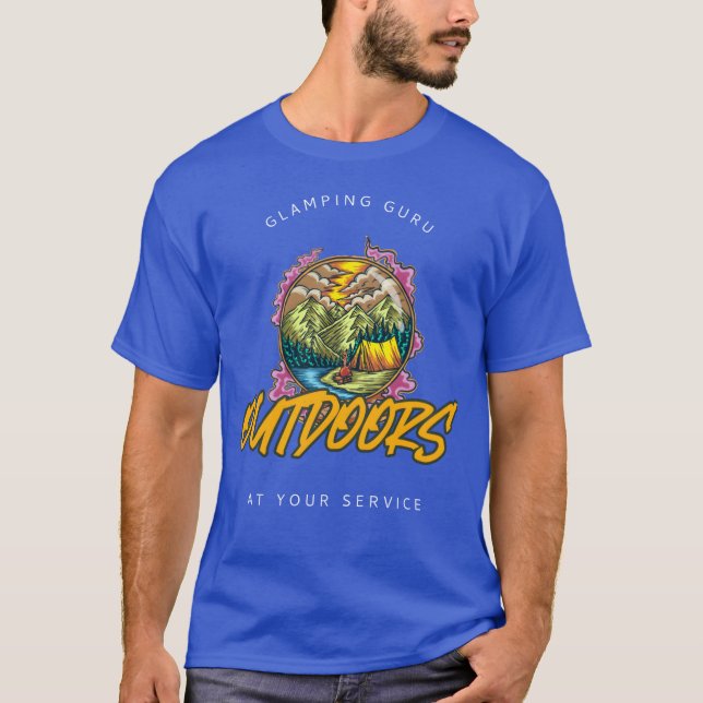 Camiseta Guru de Glamping a su servicio Mujeres de camping  (Anverso)