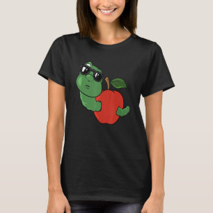Camiseta Gusano ácido en una manzana