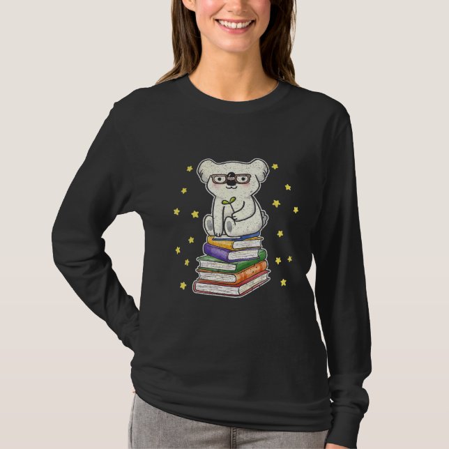 Camiseta Gusano de biblioteca Koala Bear leyendo a Koala (Anverso)
