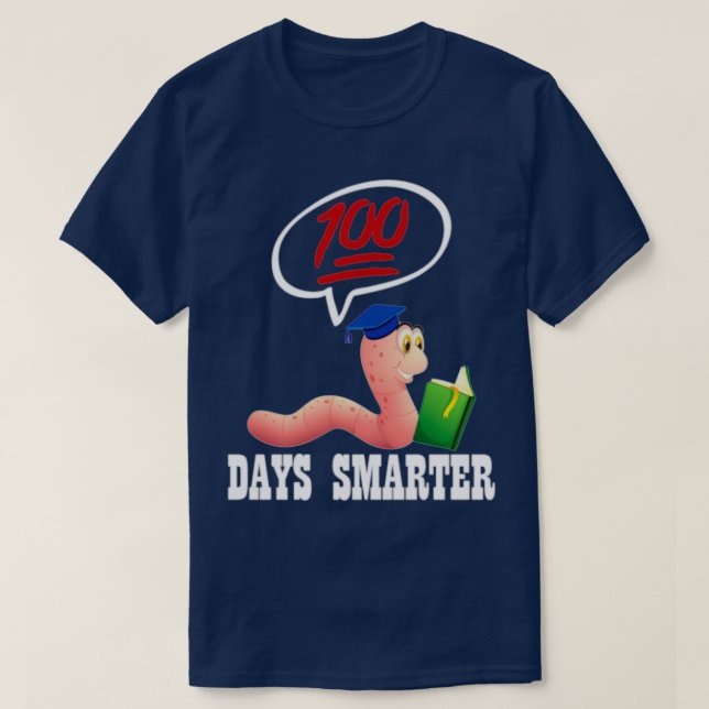 Camiseta Gusano de libro más inteligente de 100 días (Diseño del anverso)