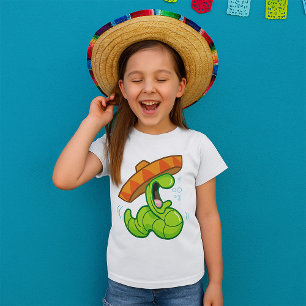 Camiseta Gusano ebrio con Fiesta mexicano de Sombrero