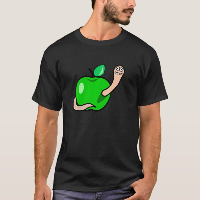 Camiseta Gusano En El Diseño De Fruta De Idea De Gusano App (Anverso)