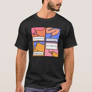 Camiseta gusano en una cadena dice cometer incendio esencia