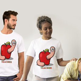 Camiseta Gusano gracioso en el unisex del premio Apple