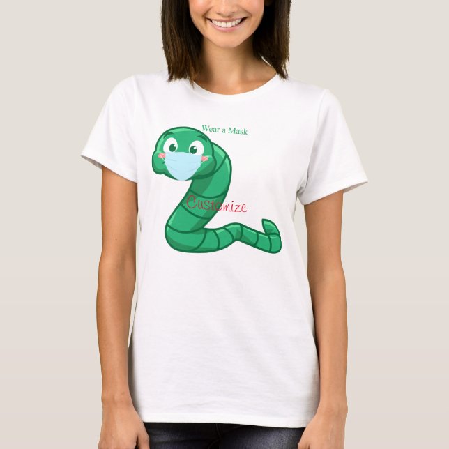 Camiseta Gusano Kawaii Verde Thunder_Cove (Anverso)