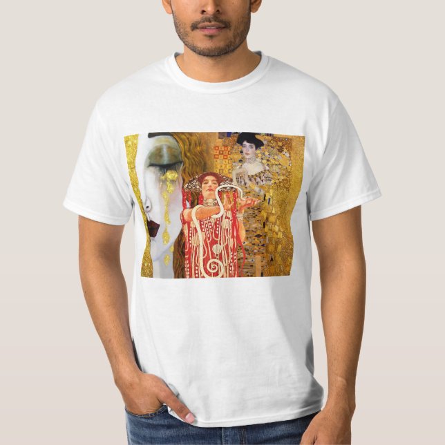 Camiseta Gustav Klimt, cuadros Collage, arte combinado (Anverso)