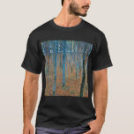 Camiseta Gustav Klimt Fir Forest Tannenwald<br><div class="desc">Gustav Klimt Fir Forest - Árboles Rojos de Art Nouveau Esta hermosa pintura vintage de los árboles es del maestro Gustav Klimt. El cuadro, llamado Fir Forest I, o Tannenwald, nos muestra un hermoso paisaje con los Árboles Rojos, a través de un bosque denso. Gustav Klimt capturó la sensación de...</div>
