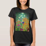 Camiseta Gustav Klimt Flower Garden<br><div class="desc">Camiseta con el jardín de flores de la pintura al óleo de Gustav Klimt (1906). Un bonito jardín de flores moradas,  rojas,  blancas,  azules y naranjas. Un gran regalo para los amantes del arte Art Nouveau y austriaco.</div>