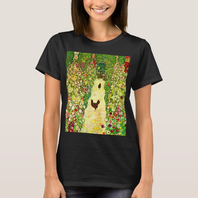 Camiseta Gustav Klimt Garden con pollos (Anverso)