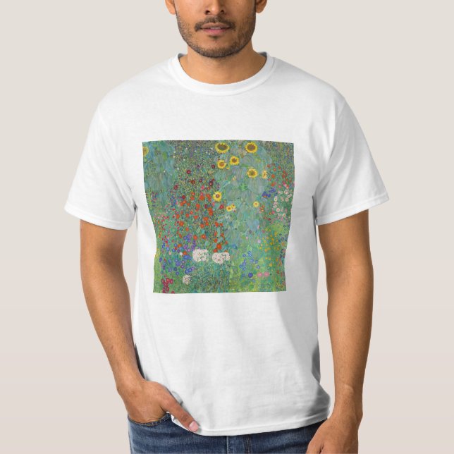Camiseta Gustav Klimt - Jardín de campo con girasoles (Anverso)