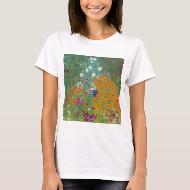 Camiseta Gustav Klimt - Jardín de flores (Anverso)