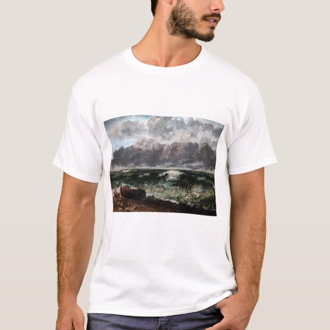 Camiseta Gustave Courbet - El mar de la tormenta / La ola (Anverso)