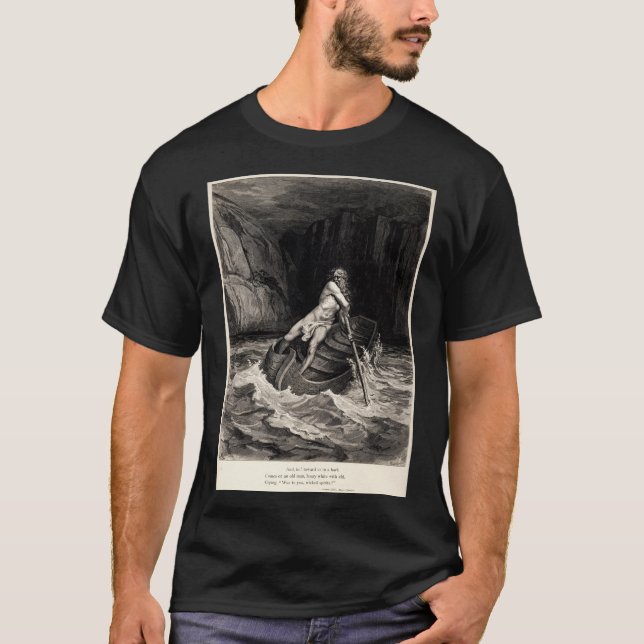 Camiseta Gustave Doré - Rowing de Caron/el infierno de (Anverso)