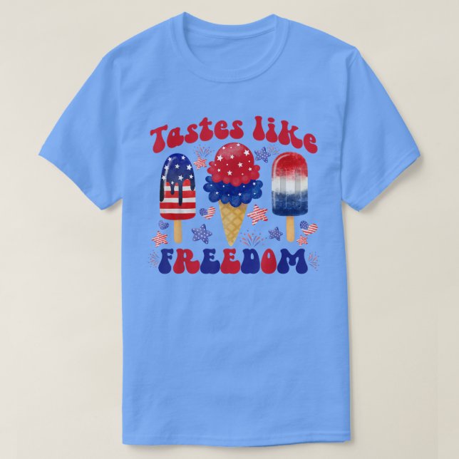 Camiseta Gustos como la Popsicle Gratuita Funny 4 de Julio  (Diseño del anverso)