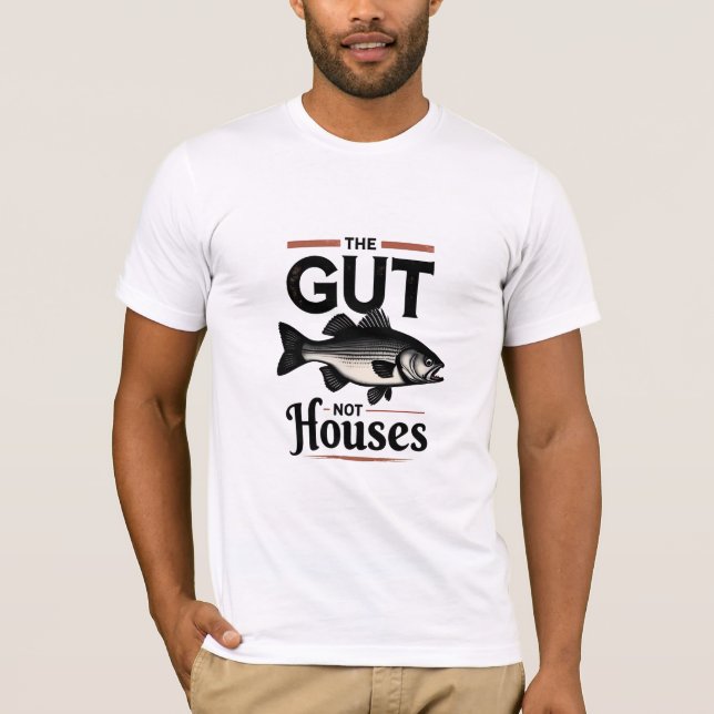 Camiseta GUT FISH NOT HOUSES Retro Fishing Shirt (Anverso)