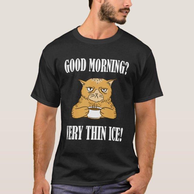 Camiseta Guten Morgen Muy Delgado Crema De Hielo Gato Grupo (Anverso)