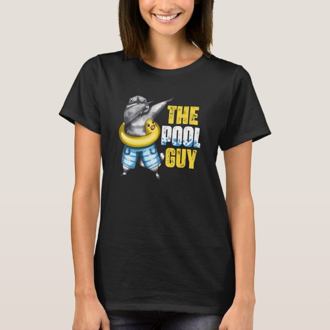 Camiseta Guy Pool Dabbing Raccoon Vacation Summer Swim Be (Anverso)