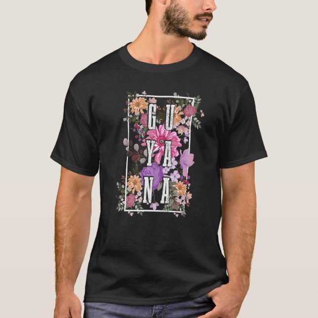 Camiseta Guyana Flores de cosecha florales guyanesas (Anverso)