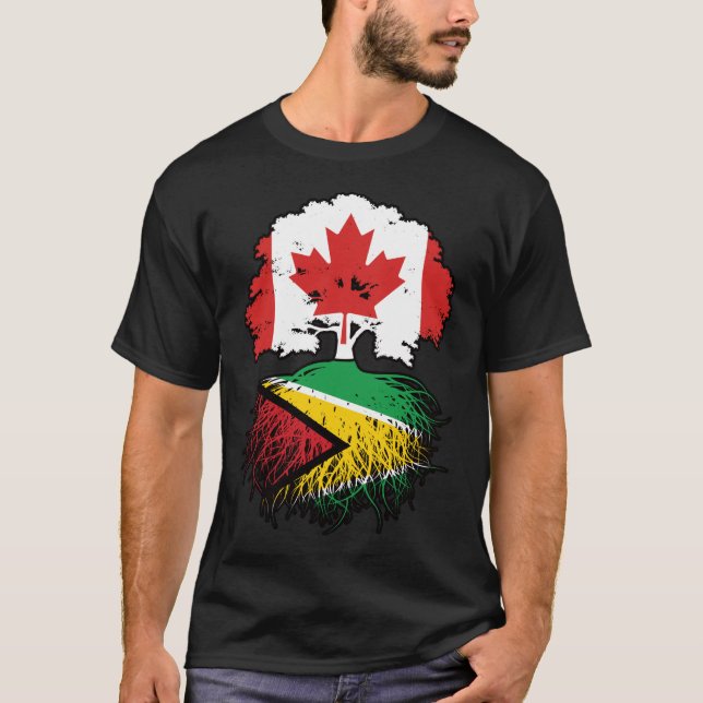 Camiseta Guyana Guyanesa Canadá canadiense árbol roba bande (Anverso)