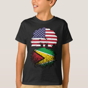 Camiseta Guyana Guyanesa estadounidense bandera de un árbol