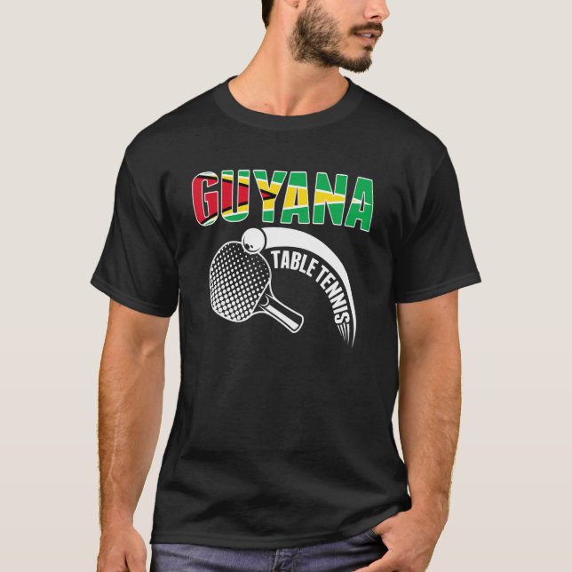 Camiseta Guyana Mesa de Tenis Apoya al Guyanés Ping Pong T (Anverso)