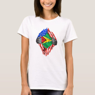 Camiseta Guyana Rota Bandera Estadounidense Patriótica Guya