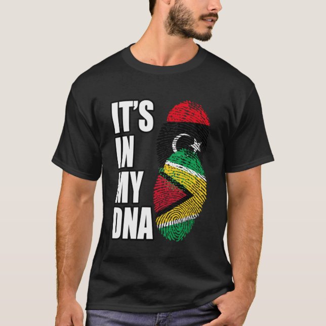 Camiseta Guyana Y Libia Mezclan La Bandera Del Patrimonio D (Anverso)