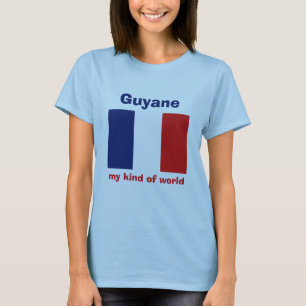 Camiseta Guyane Bandera + Mapa + Texto