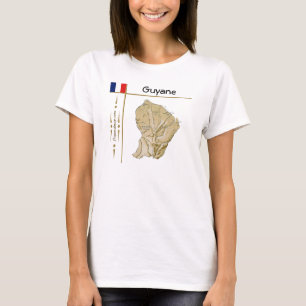 Camiseta Guyane Mapa + Bandera + Título