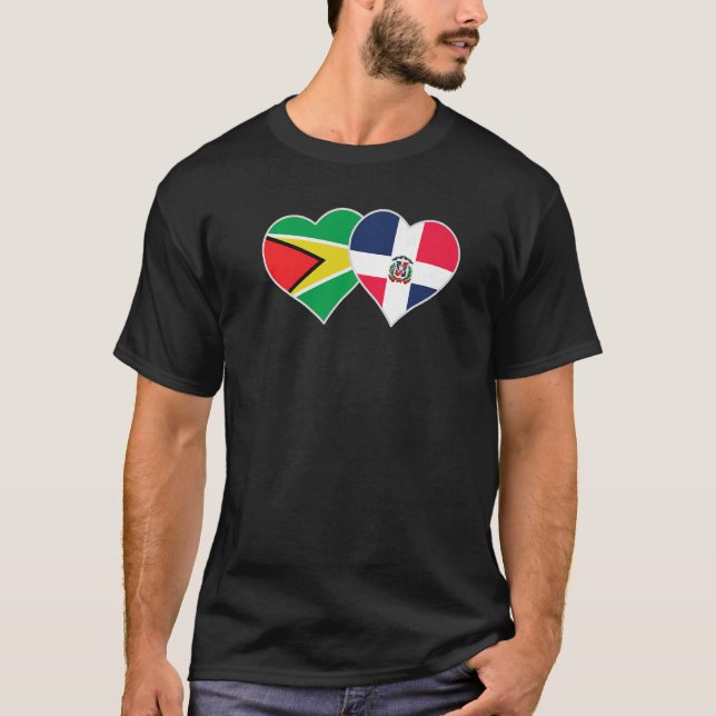 Camiseta Guyanese Dominican Flag Heart Guyana Dominican Rep (Anverso)