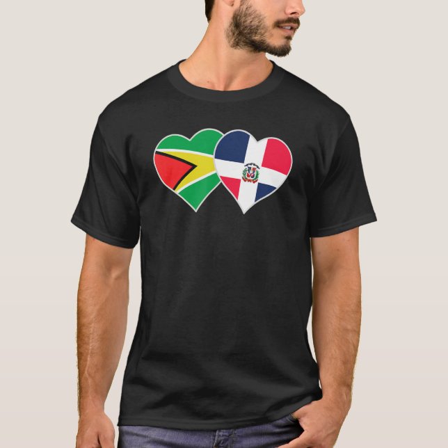 Camiseta Guyanese Dominican Flag Heart Guyana Dominican Rep (Anverso)