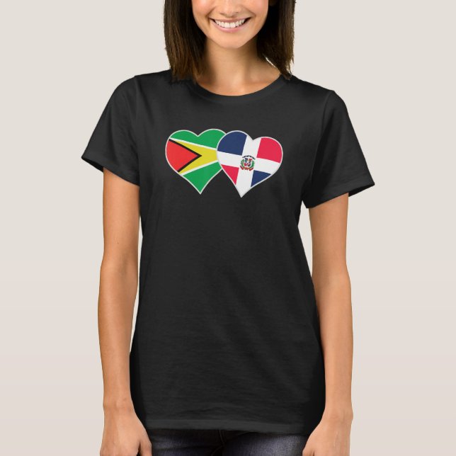 Camiseta Guyanese Dominican Flag Heart Guyana Dominican Rep (Anverso)