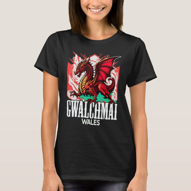 Camiseta Gwalchmai Wales Welsh Flag Y Ddraig Goch Dragon (Anverso)