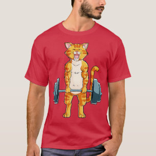 Camiseta Gy de fitness con elevación de pesas en gatos