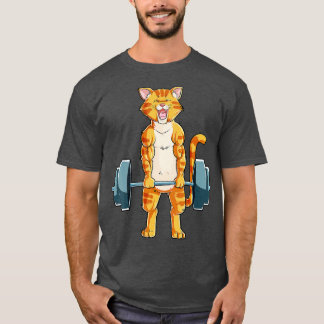 Camiseta Gy de fitness con elevación de pesas en gatos