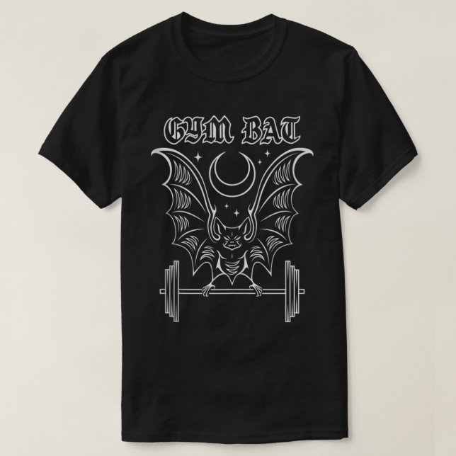Camiseta Gym Bat Gothlete Workout Vampire Bat And Moon Heat (Diseño del anverso)