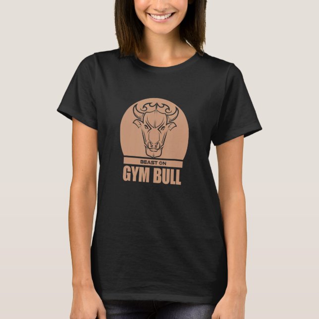 Camiseta Gym Bulle Head Bebe Beige Gym Fitness Bodybuildin (Anverso)
