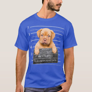 Camiseta Gym Cute Puppy Mug Shot Para Curar En Bandeja Squa