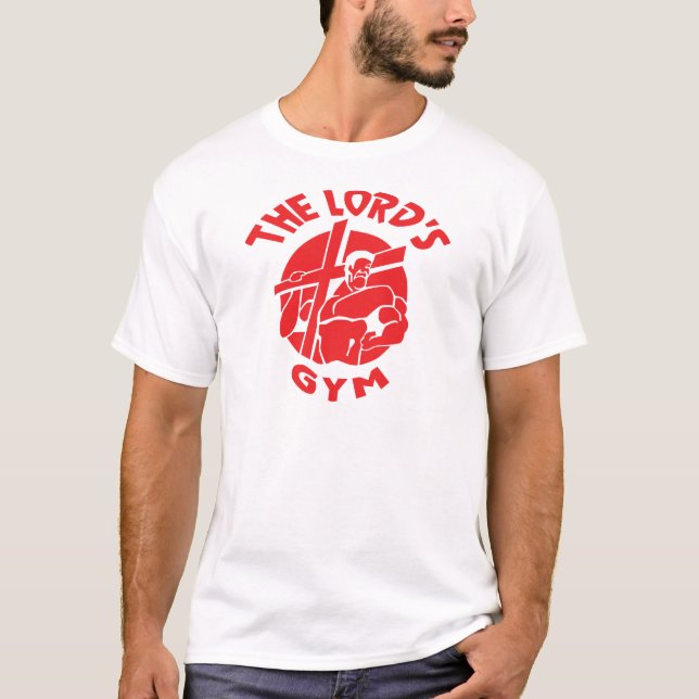 Camiseta Gym del señor - rojo del diseño del logotipo (Anverso)